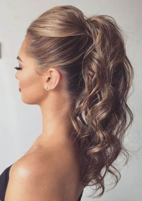 hairstyles with waves ponytail volume