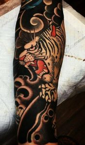 japanese tiger half sleeve tattoo