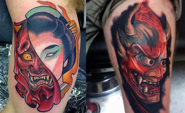 japanese hannya mask tattoos pictures