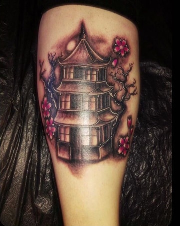simple chinese house tattoos