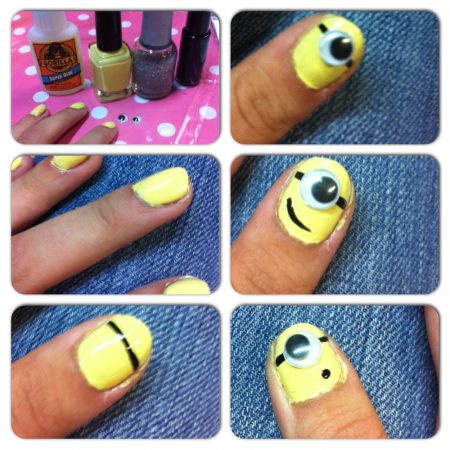 design nails for girls steps minions