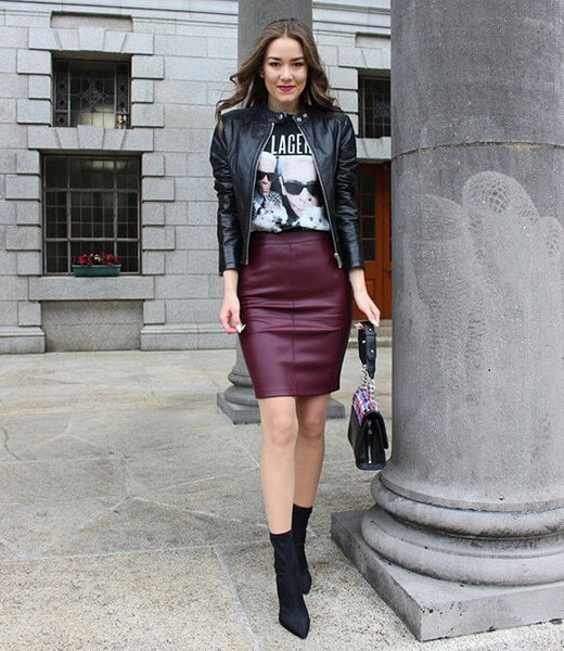 Leather Skirt Looks 