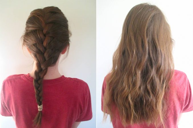 wavy hair with braids