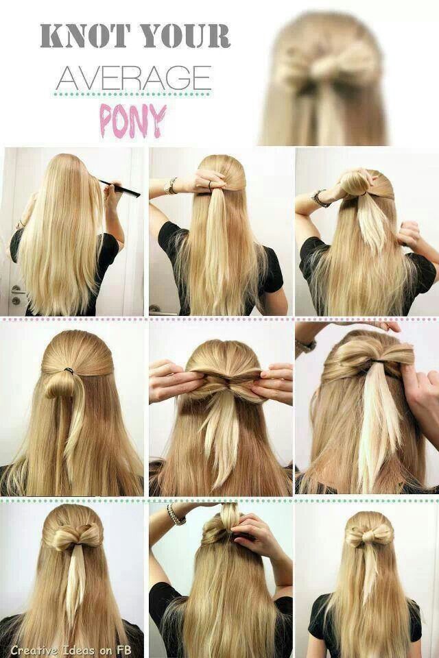medium tail hairstyle with cute bow