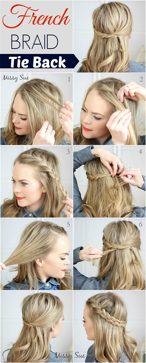 half ponytail hairstyle with side braid