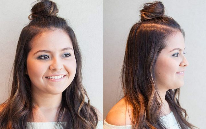top knot medium tail hairstyles