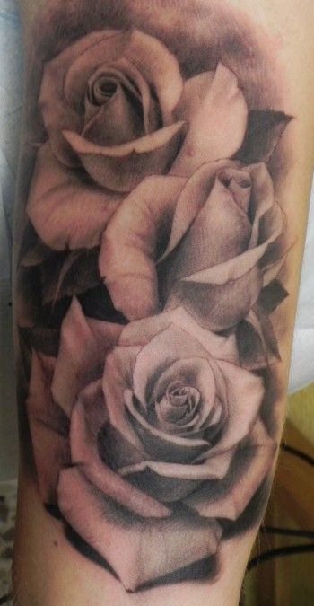 Large Black Rose Tattoos