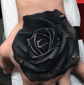 Black Roses Hand Tattoos