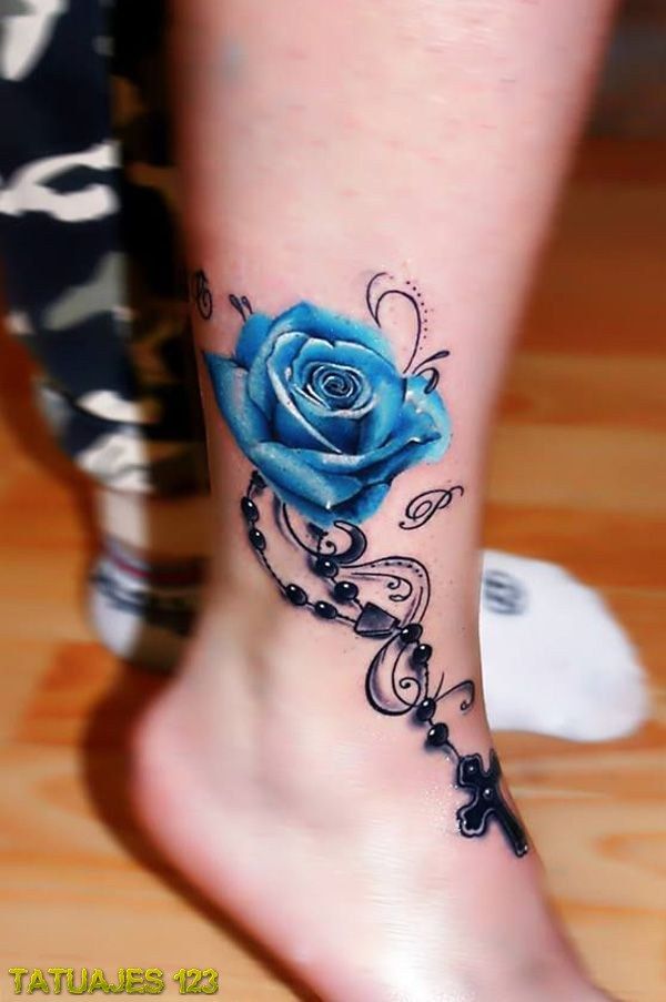 Rose tattoos on the foot
