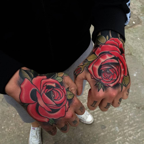rose tattoos on hand tumblr