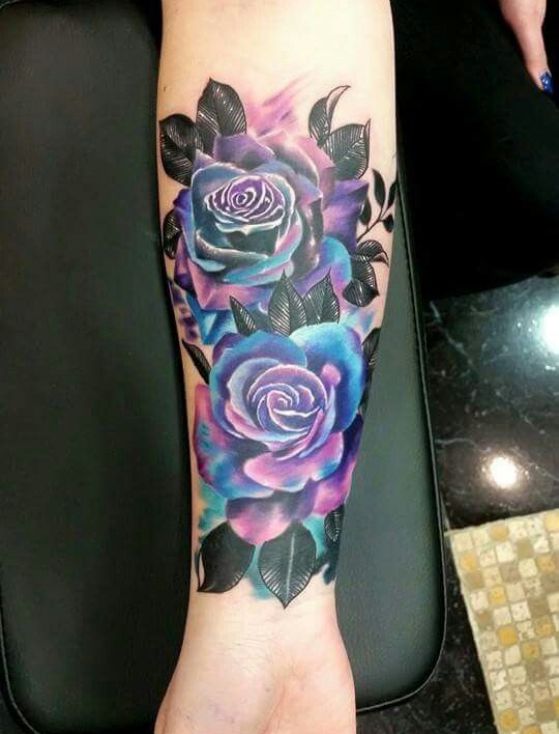 rose arm tattoos for men