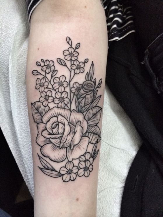 tattoos for women of roses on the arm