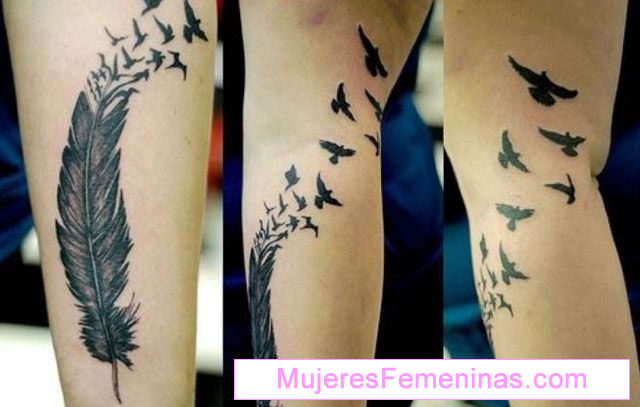 feather leg tattoos