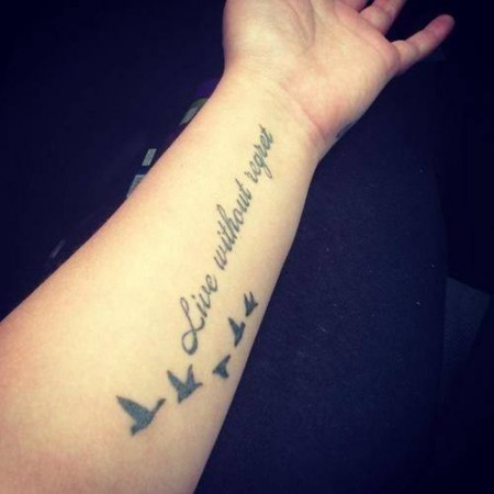 Phrases for tattoos of women on the arm: Photos with the best ideas ...