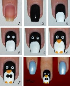 penguin nail design