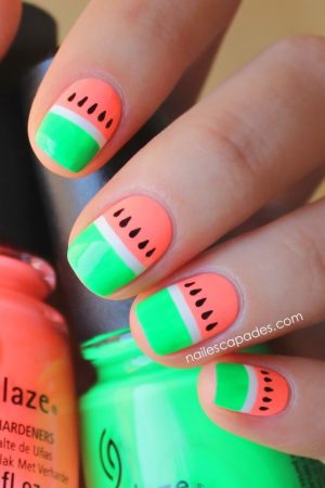 acrylic nails watermelon