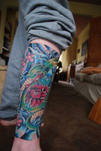 japanese leg tattoo