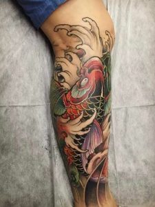 tattoo leg japanese fish