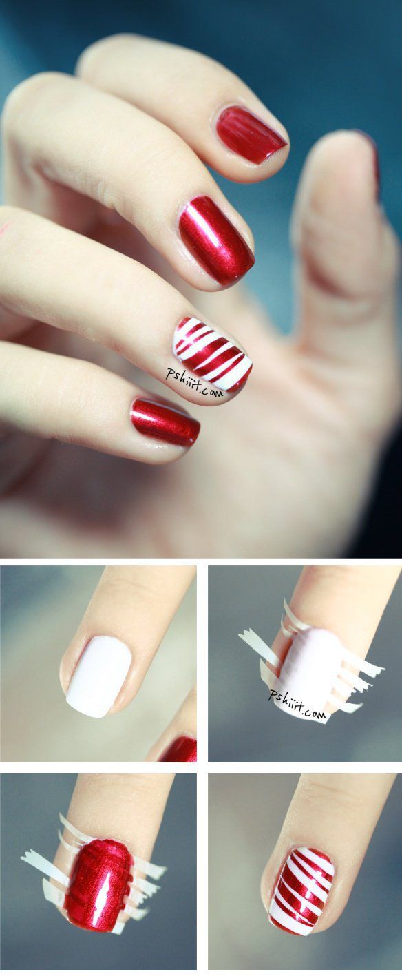 Red Nail Designs with Ribbons