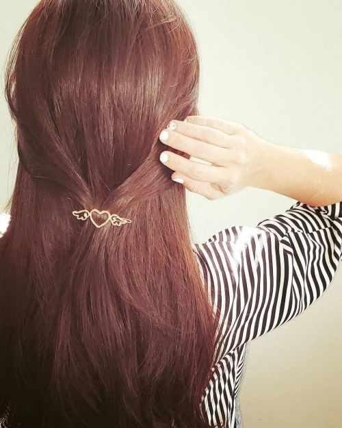 Long hair with hairpins