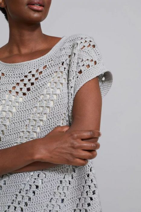 modern style crochet sleeve blouse