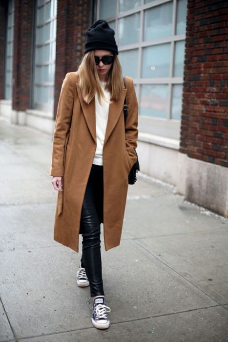 casual look with beige top