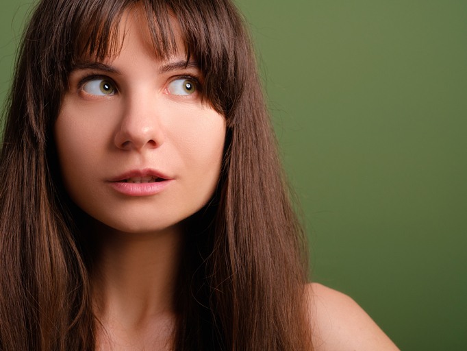 Haircut with straight bangs 