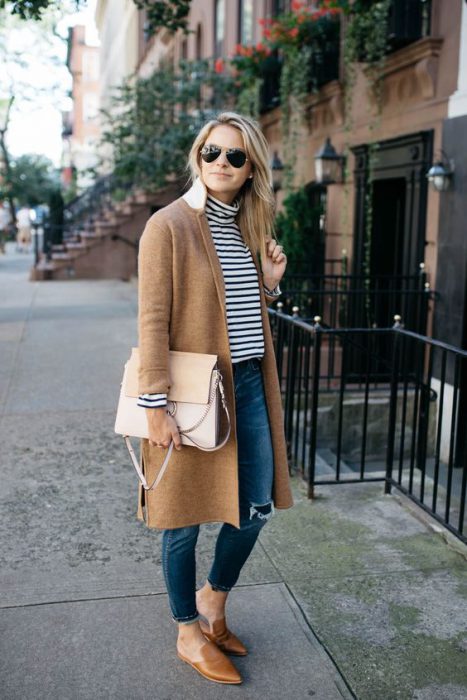 casual outfit with beige cover