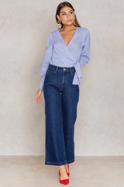 wide jeans for a formal look