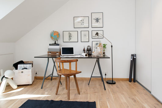 room with desk for work in the loft