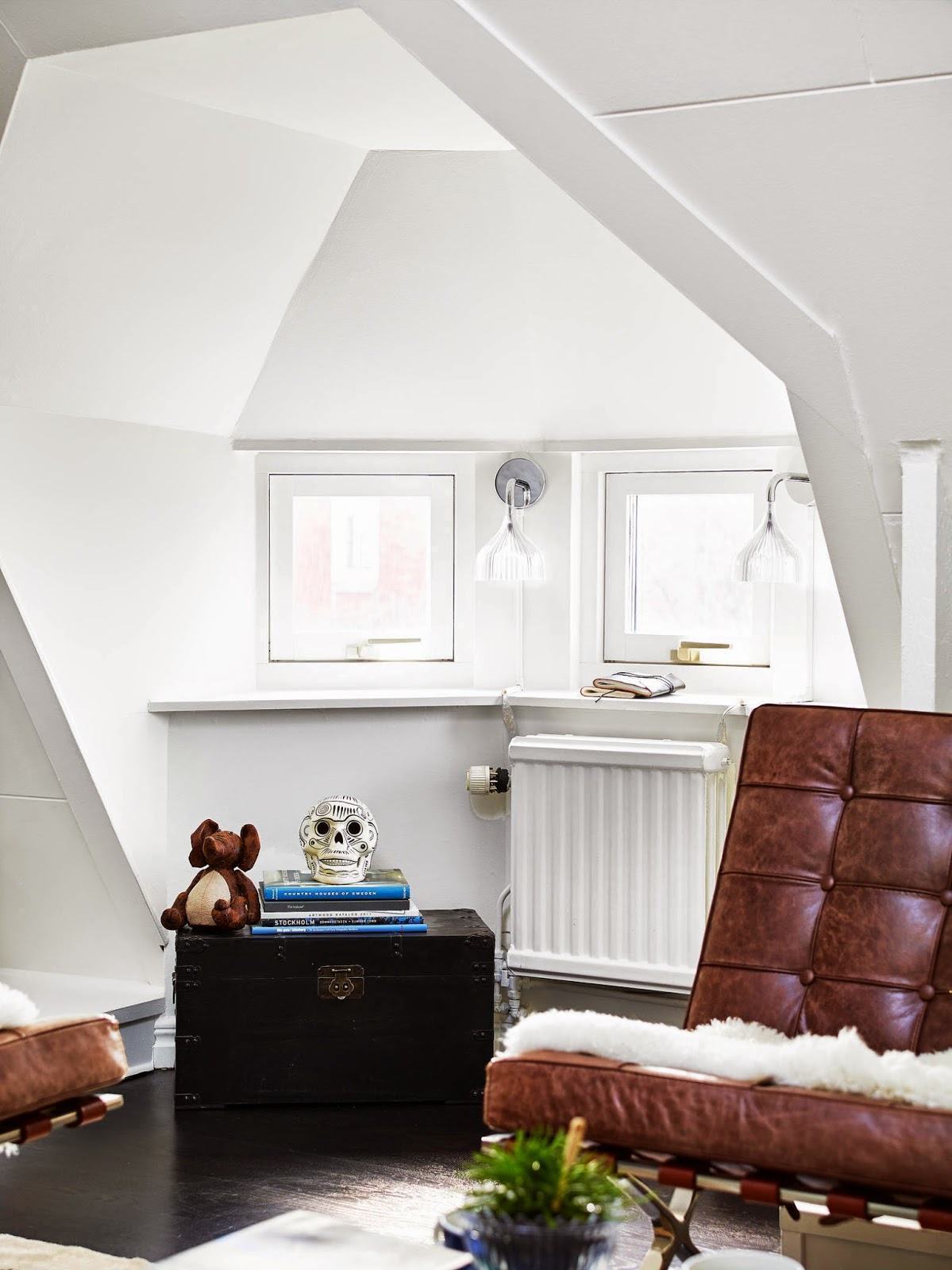 completely blank loft serving as bedroom