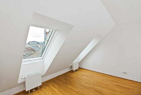 plaster and wooden floor in the loft