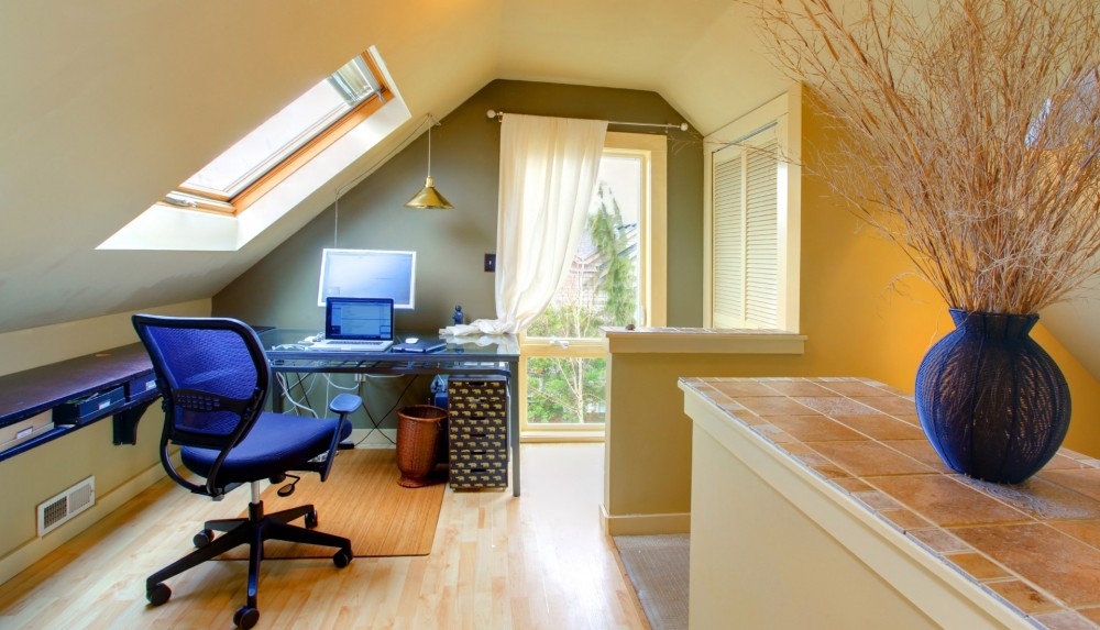 loft with plaster painted yellow