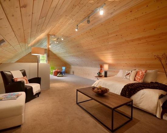 loft with light wood and small