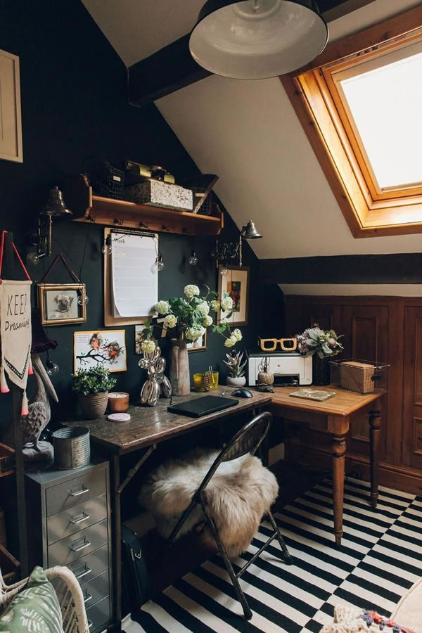 small loft in black and white