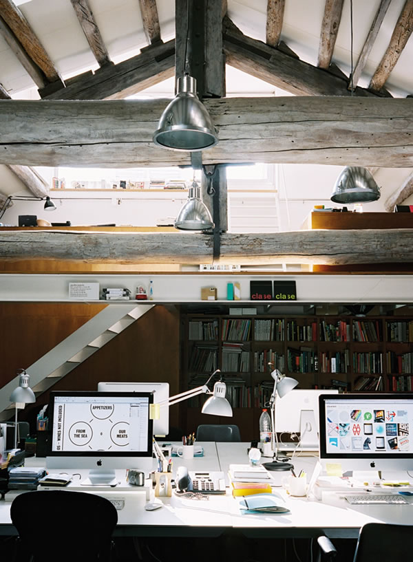 small loft with desks for work