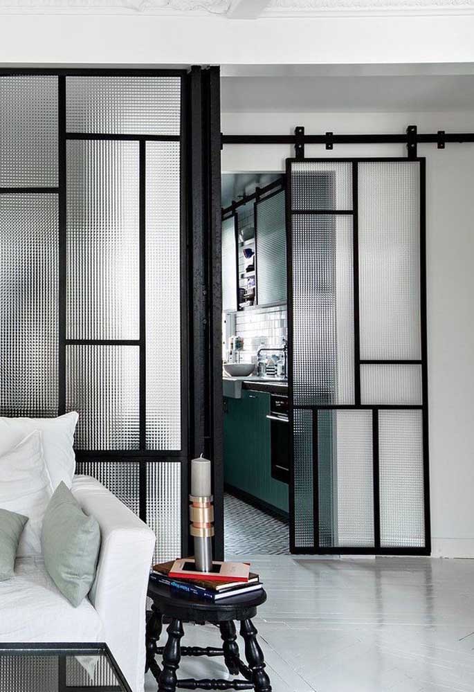 modern door with black outlines