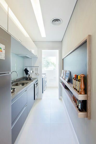 Small apartment type corridor kitchen