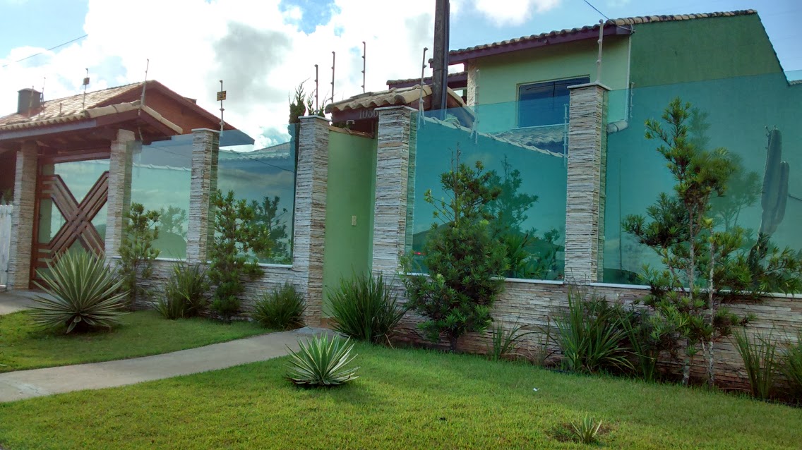 Glass and stone wall