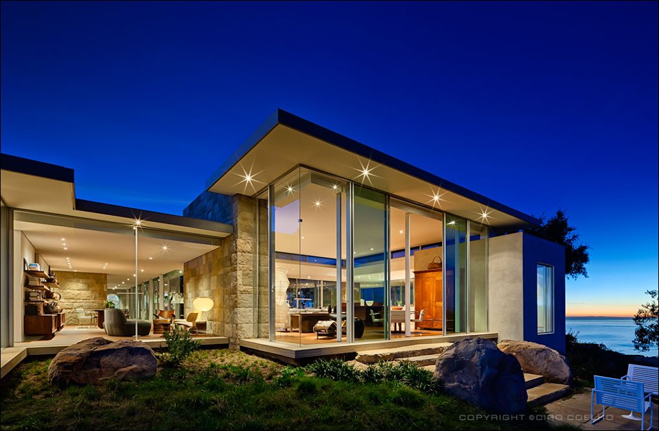 Beautiful houses with glass