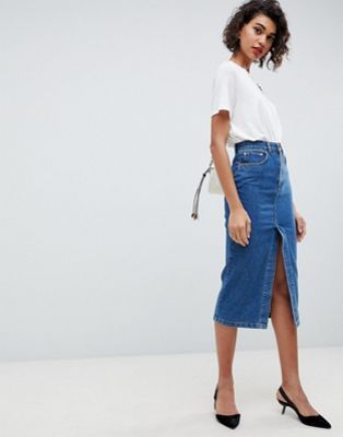 90s trend denim skirt