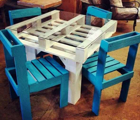 Wooden crafts on pallet table