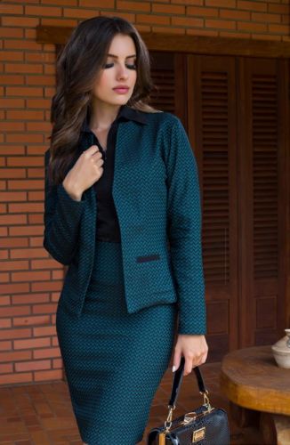 formal outfit with pencil skirt and blazer