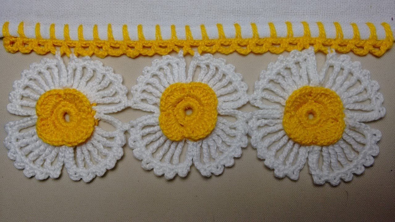 Crochet nozzles with flowers