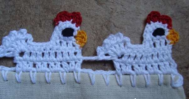 Crocheted chicken crochet nozzles