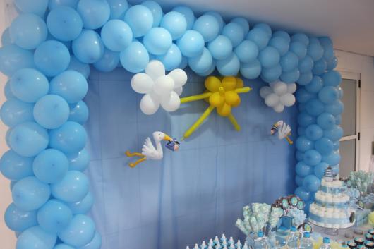 decoration with balloons weak baby blue