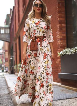 spring maxi dress with sleeves