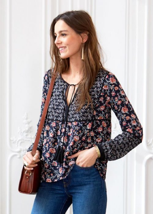 Bohemian style printed blouses for spring