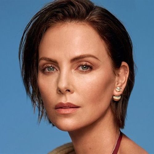 Charlize Theron Pixie Haircut with Side Parting