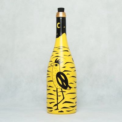 Yellow decorated bottles